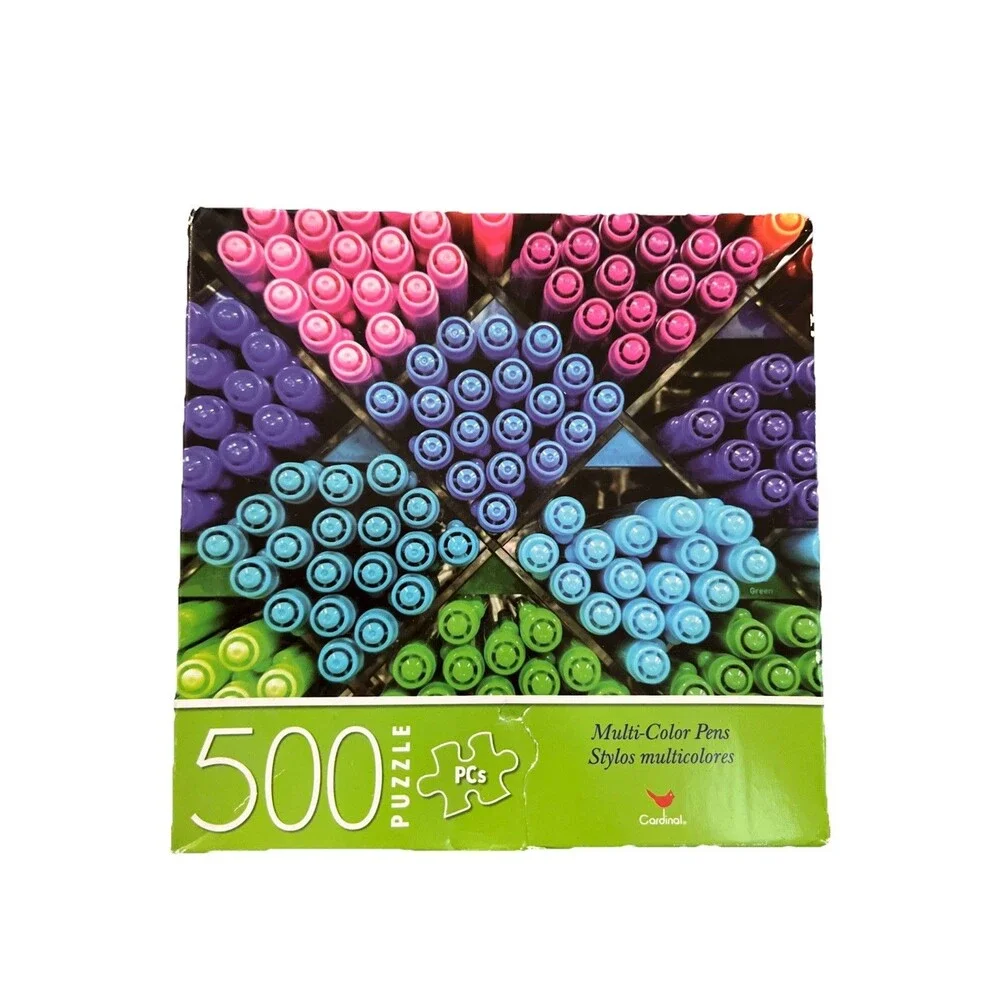 Cardinal 500 Pc Jigsaw Puzzle Multicolored Pens 14 in by 11 in New